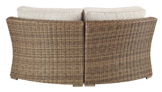 Beachcroft - Curved Corner Chair w/Cushion - Beige