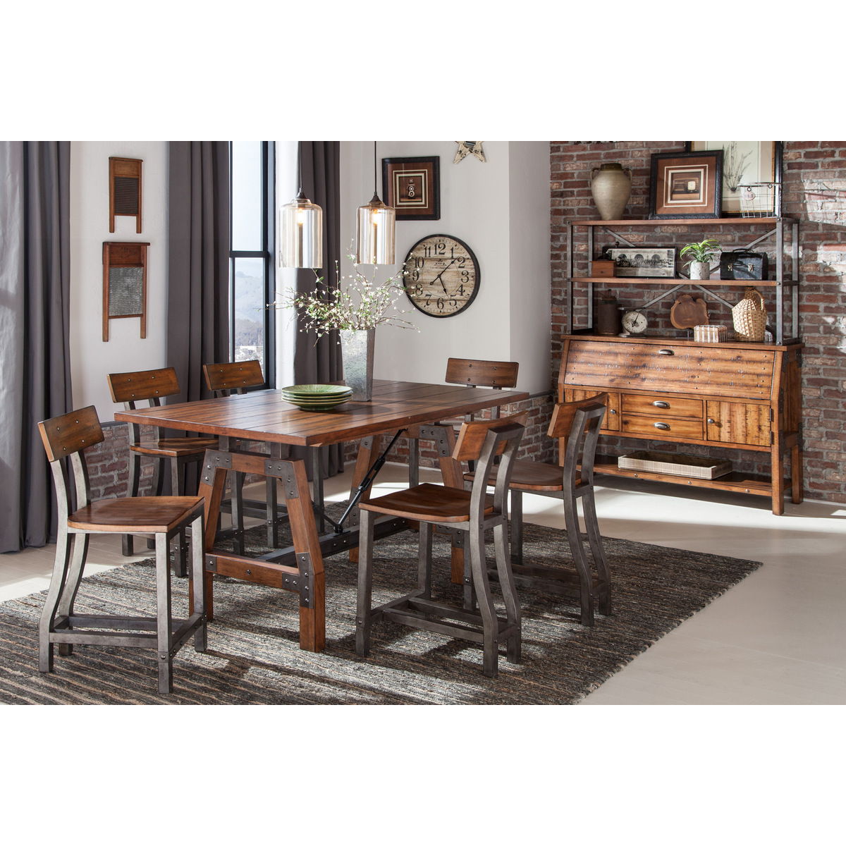 Holverson - Counter Height Chair (Set of 2) - Brown / Gray