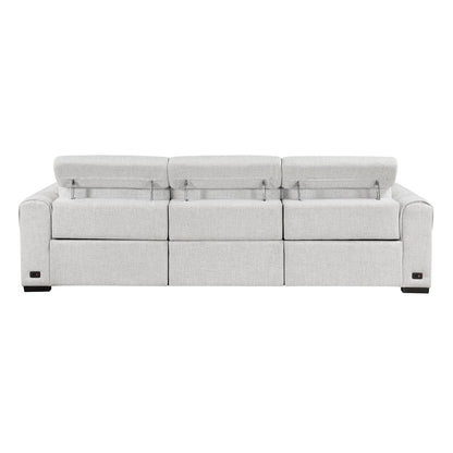 McPherson - Power Double Reclining Sofa With Power Headrests, Charging Ports - Cloud