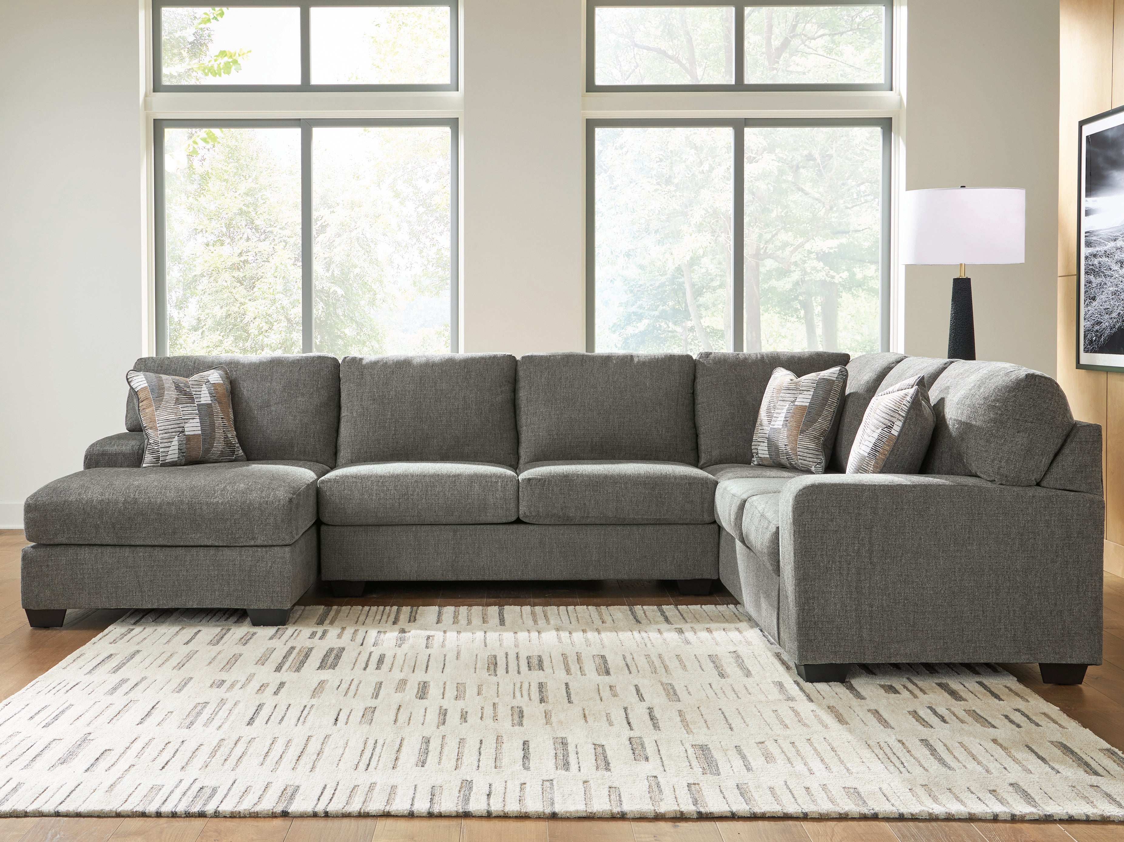 Furniture City Laplace - Ashley Furniture - Clarington 3-Piece Sectional with Chaise - RAF 3-Piece Sectional with Chaise / Greystone - PC48405S1