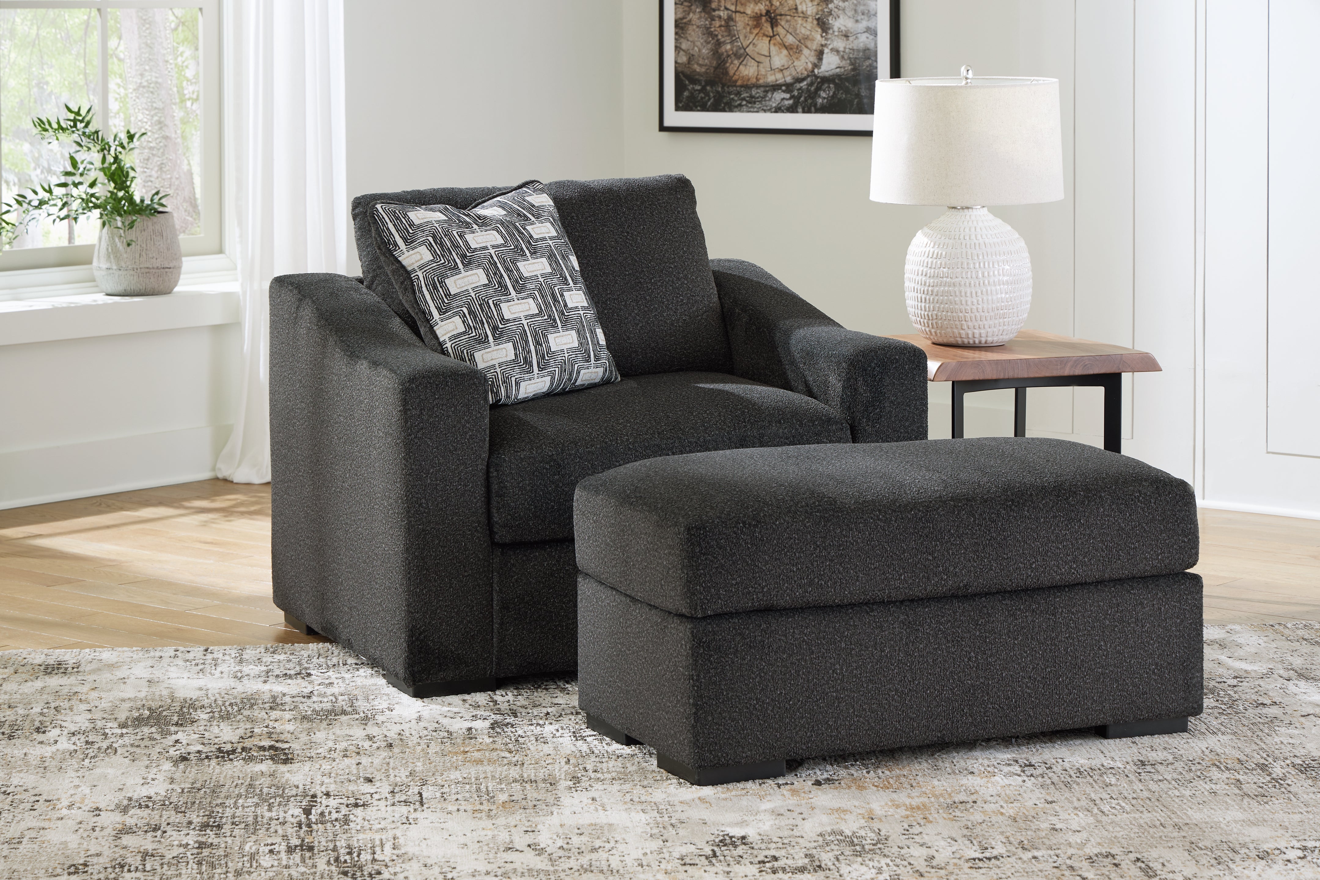 Furniture City Laplace - Ashley Furniture - Wryenlynn Oversized Chair and Ottoman - Oversized Chair and Ottoman - 49405U2