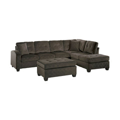 Emilio - 3 Piece Reversible Sectional With Ottoman