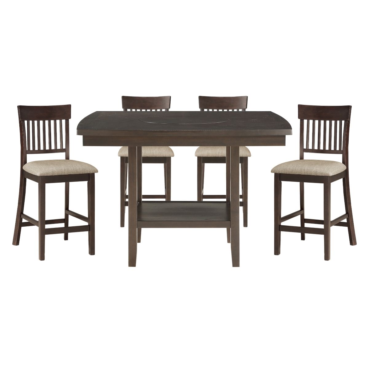 Balin - 5 Piece Set (Table & 4 Side Chairs) - Brown