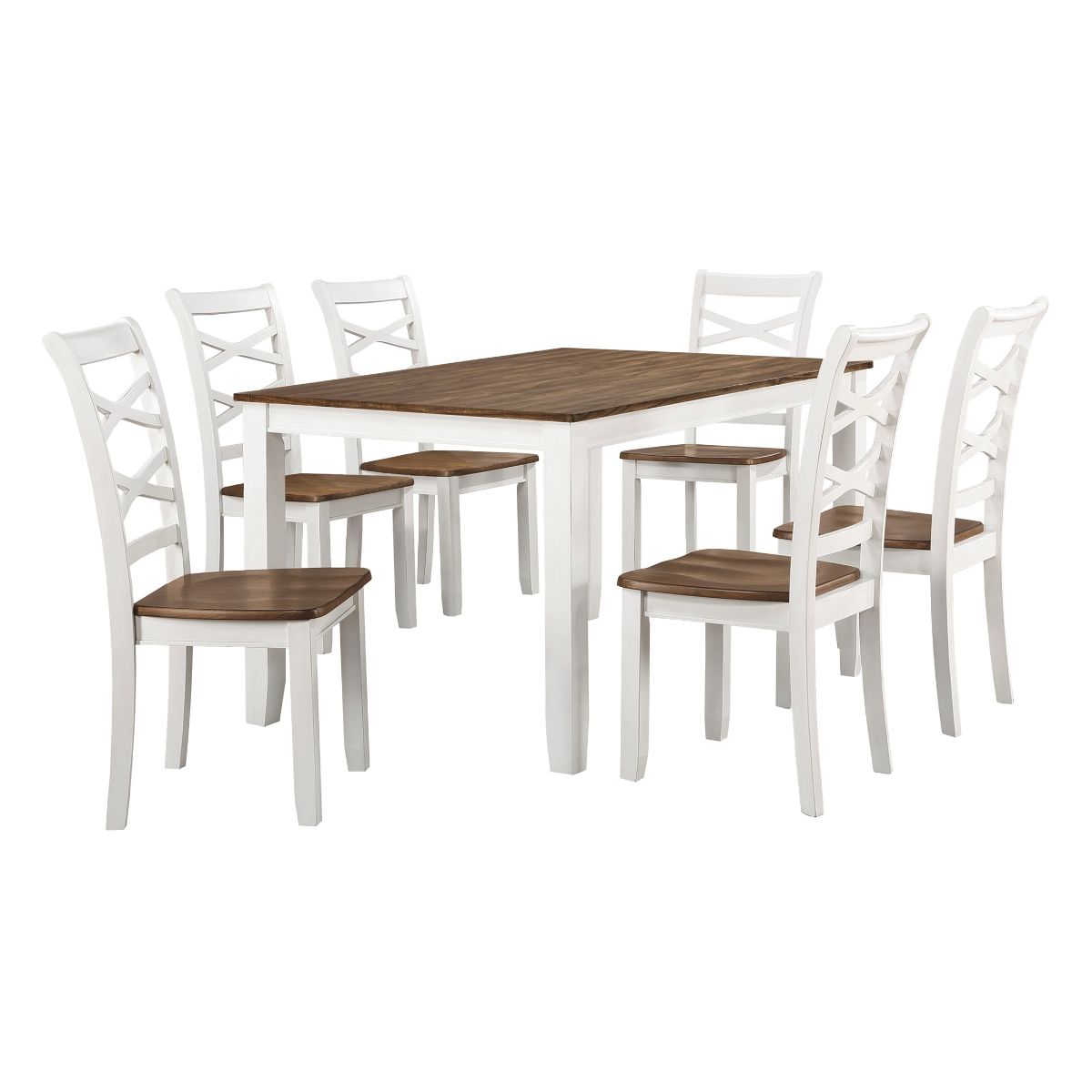 Dobson - 7 Piece Dinette Set - White / Cherry