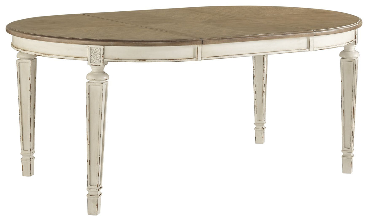 Realyn - Oval Dining Room Extension Table - Chipped White