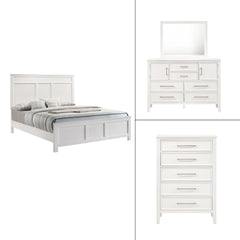 Andover - Western King 4 Piece Bedroom Set (Bed, Dresser, Mirror, Chest) - White