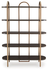 Brentmour - Bookcase - Brown / Gold Finish