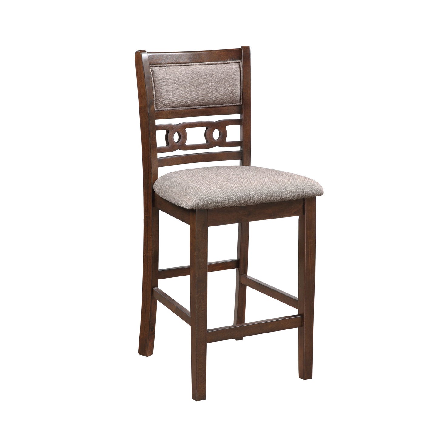 Gia - 3 Piece Dining Set (Counter Drop Leaf Table & 2 Chairs) Fabric - Cherry