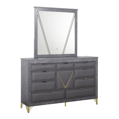 Symmetry - Lighted Mirror - Charcoal