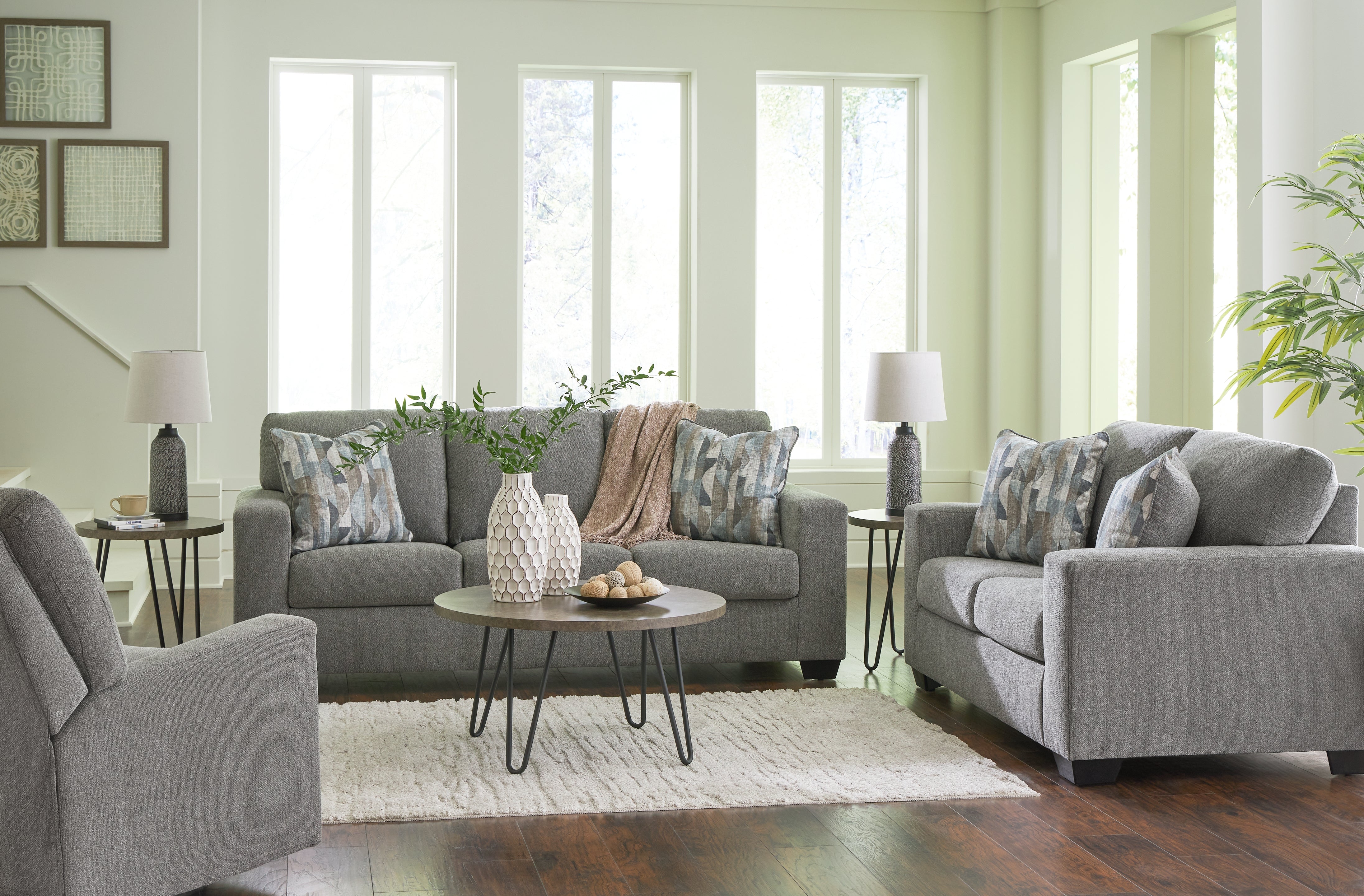 Furniture City Laplace - Ashley Furniture - Deltona Sofa, Loveseat and Recliner - Sofa, Loveseat and Recliner / Graphite - 51205U2