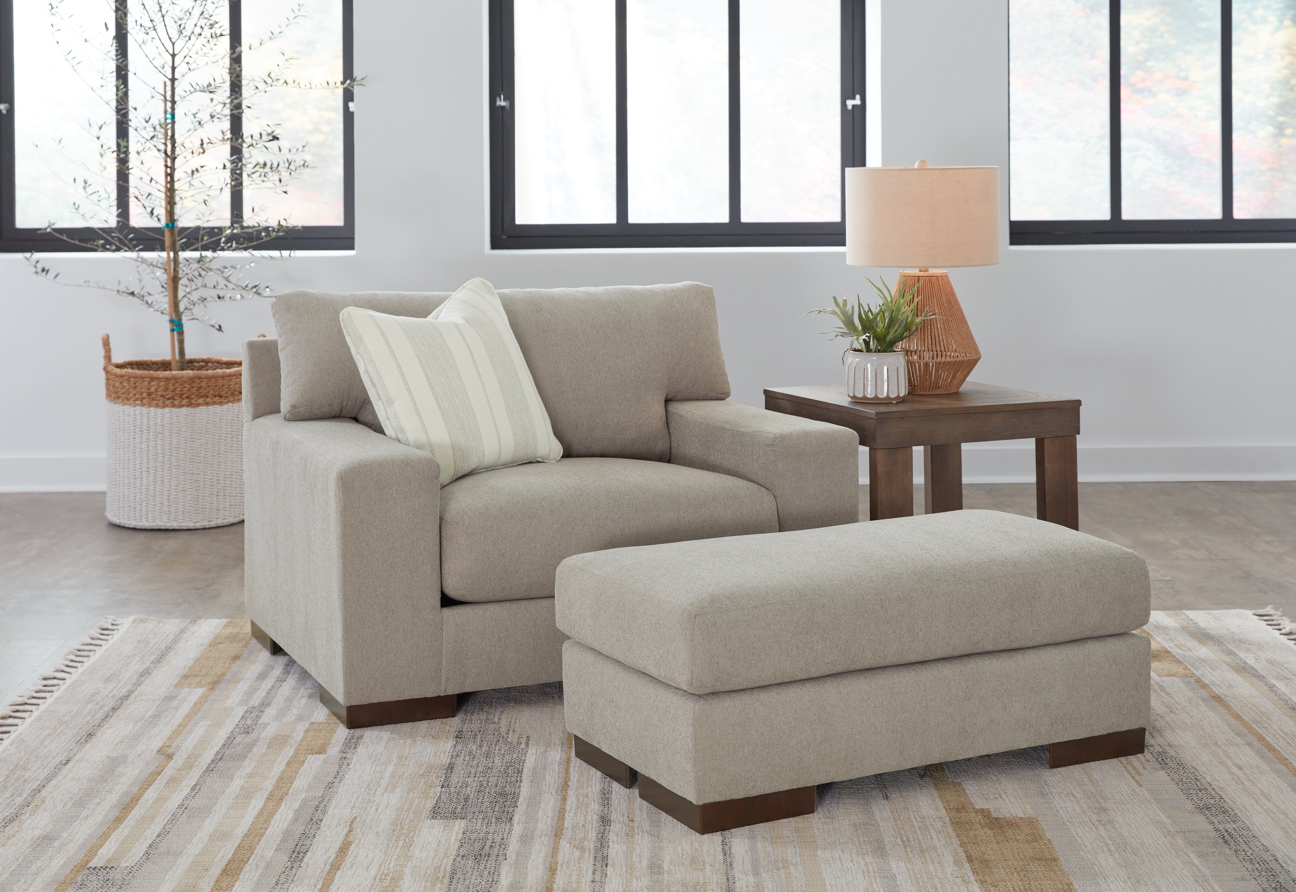 Furniture City Laplace - Ashley Furniture - Maggie Oversized Chair and Ottoman - Oversized Chair and Ottoman / Flax - 52004U2
