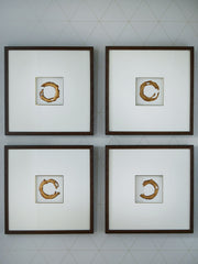 Dallbourne - Wall Art Set (Set of 4) - White / Gold Finish