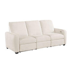 Vera - Power Double Reclining Sofa With USB Charging Ports - Beige