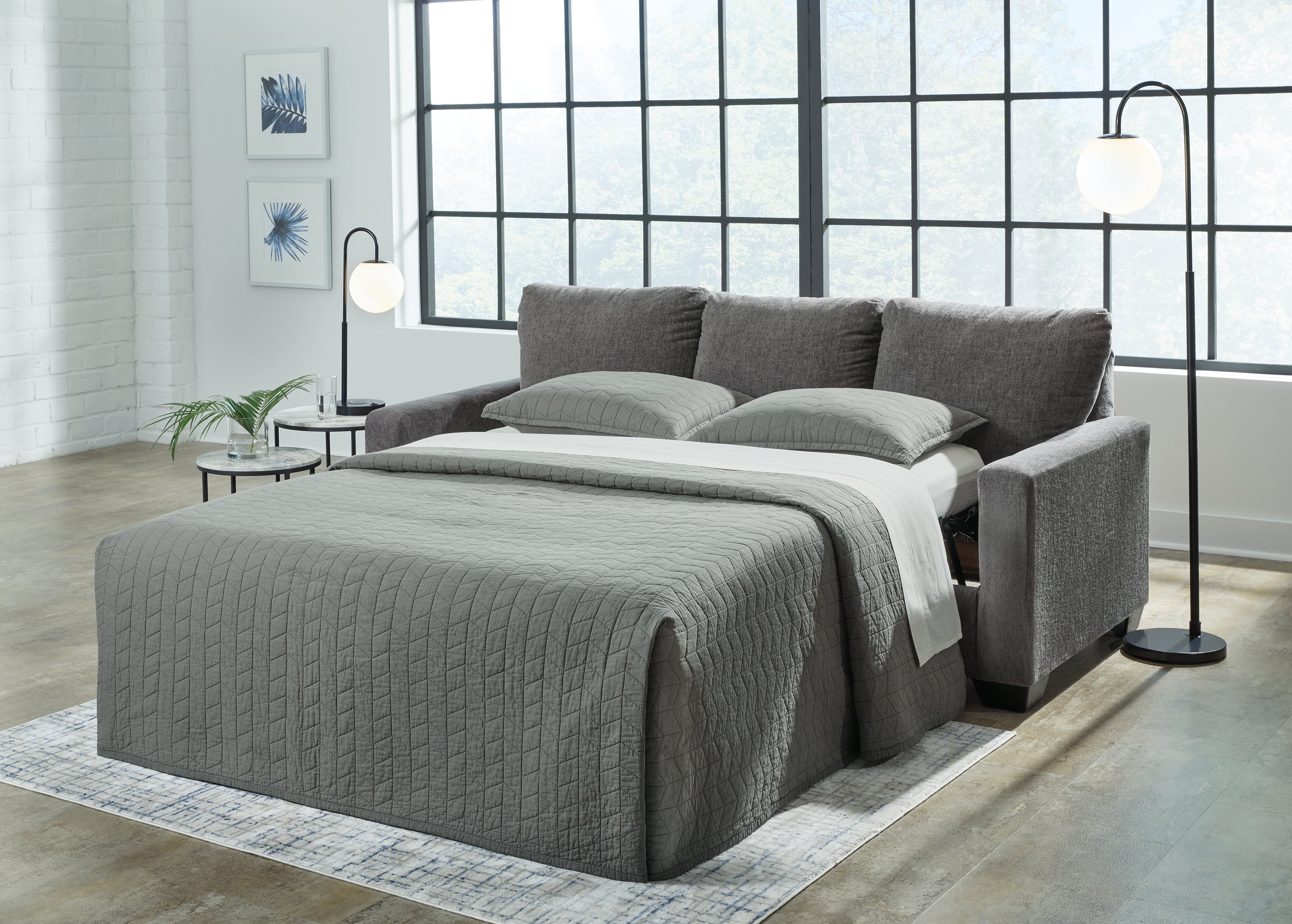 Furniture City Laplace - Ashley Furniture - Rannis Queen Sofa Sleeper - Queen Sofa Sleeper / Pewter - 5360239