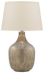 Mari - Glass Table Lamp  - Gray / Gold Finish