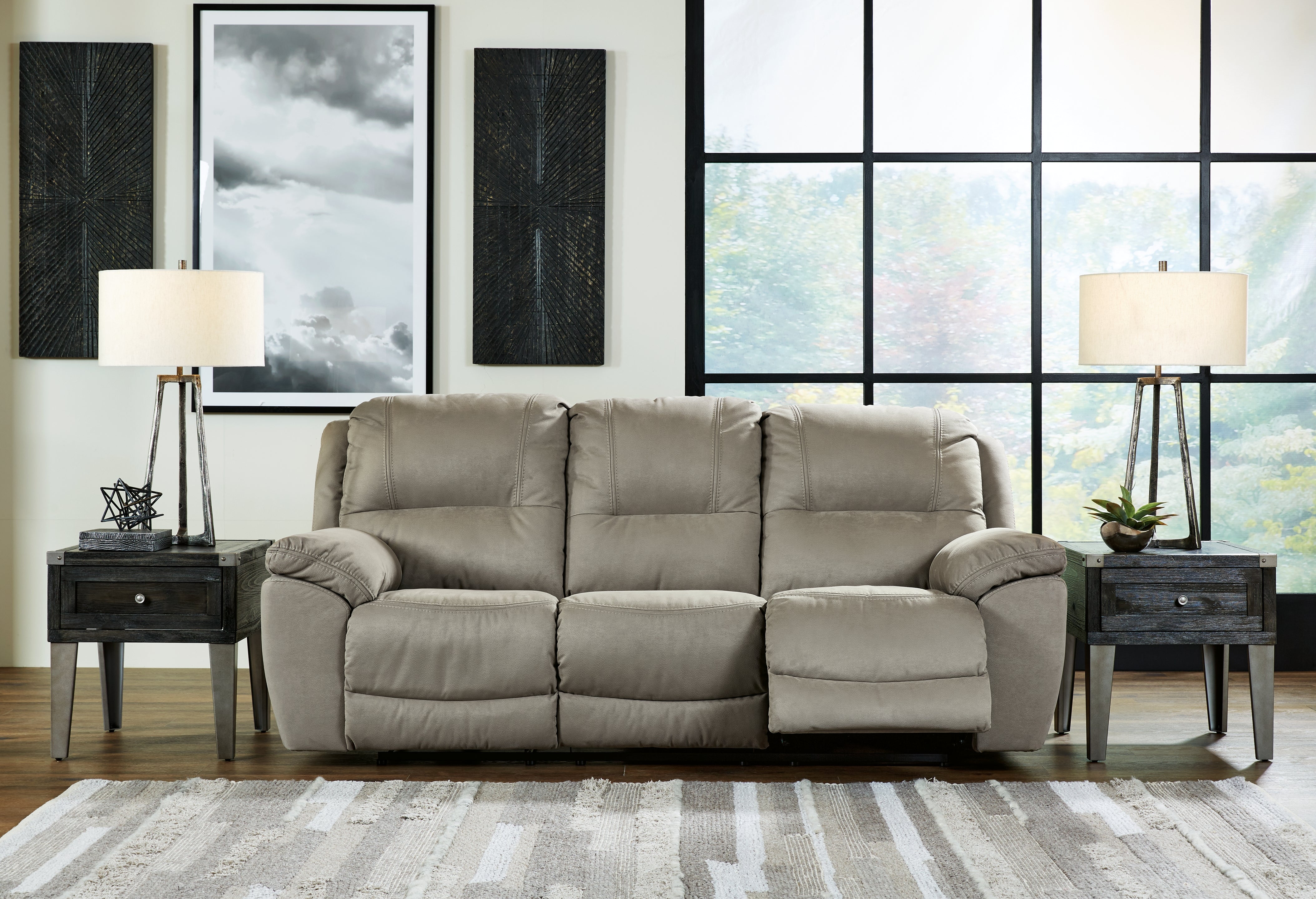 Furniture City Laplace - Ashley Furniture - Next-Gen GauchoLiving Room - DBL REC PWR Loveseat w/Console / Putty - 5420388