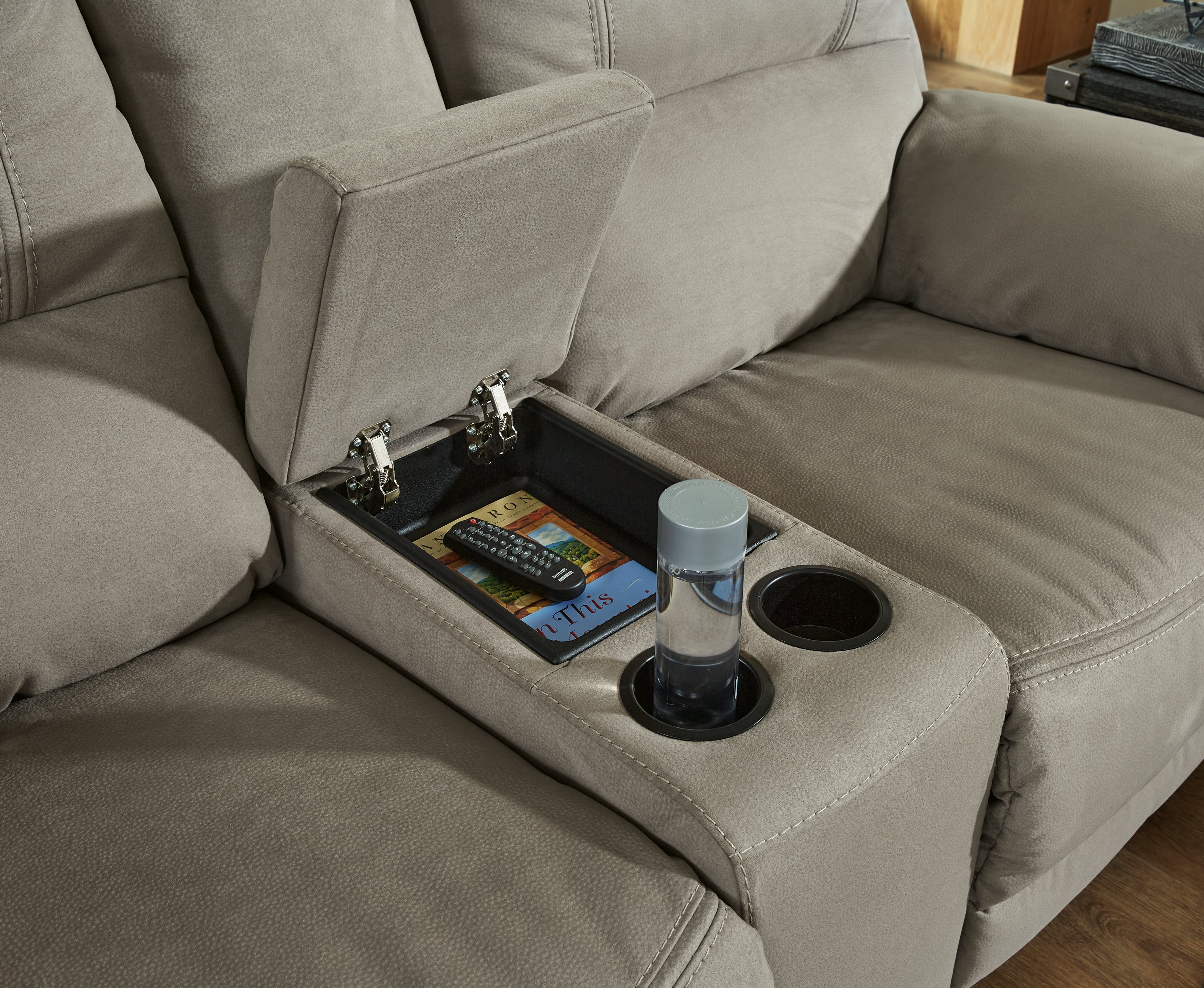Furniture City Laplace - Ashley Furniture - Next-Gen GauchoLiving Room - DBL REC PWR Loveseat w/Console / Putty - 5420394