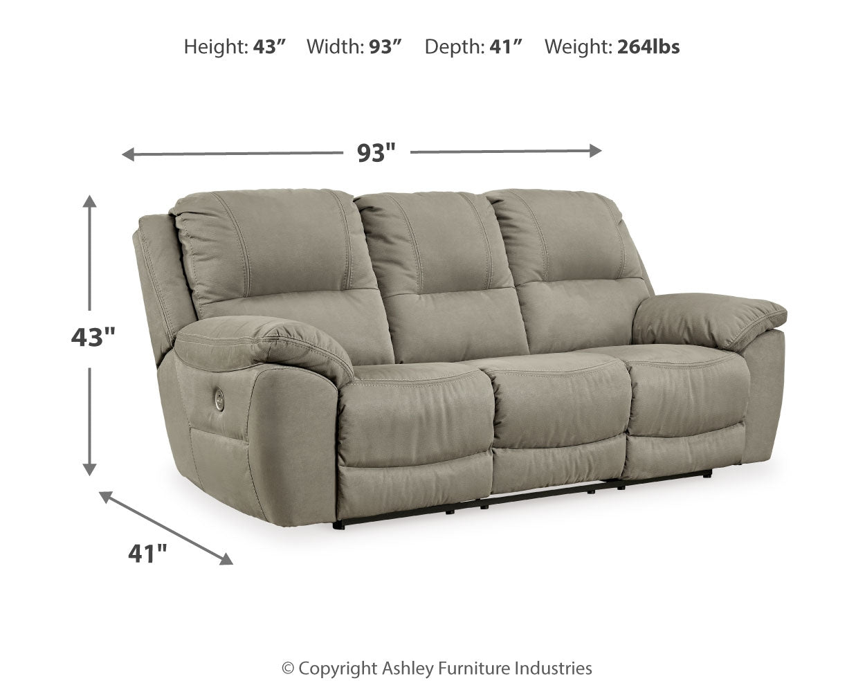Furniture City Laplace - Ashley Furniture - Next-Gen GauchoLiving Room - Reclining Power Sofa / Putty - 5420387
