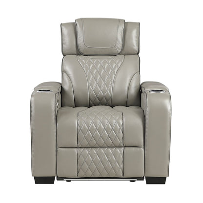 Apex - Power Reclining Chair With Power Headrest, Storage Arms With Cup Holders, Air Massage And Heat, LED Lighting And Charging Ports