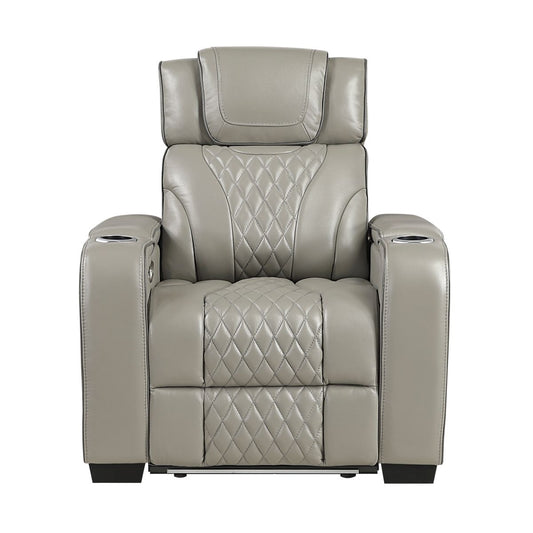Apex - Power Reclining Chair With Power Headrest, Storage Arms With Cup Holders, Air Massage And Heat, LED Lighting And Charging Ports