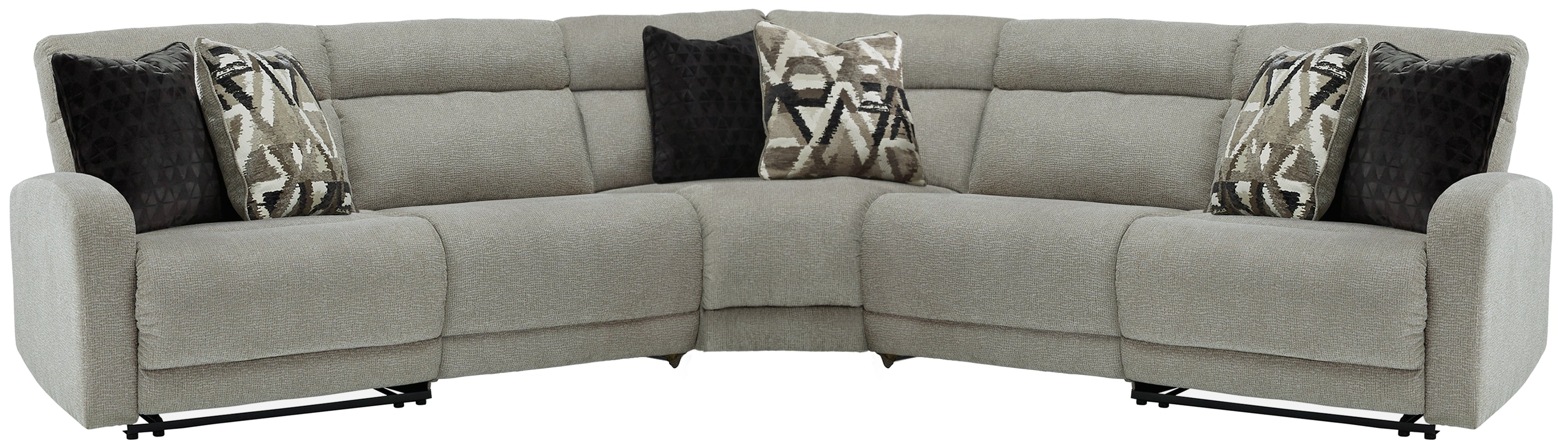 Furniture City Laplace - Ashley Furniture - Colleyville Sectionals - 5-Piece Power Reclining Sectional with Chaise / Stone - 54405S11