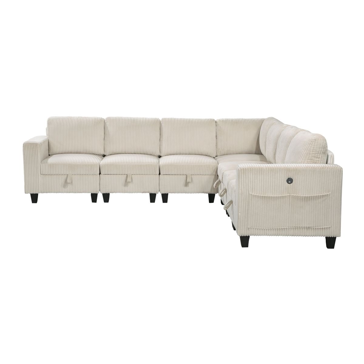 Walterboro - Sectional With Storage, Storage Pouches And Charging Ports