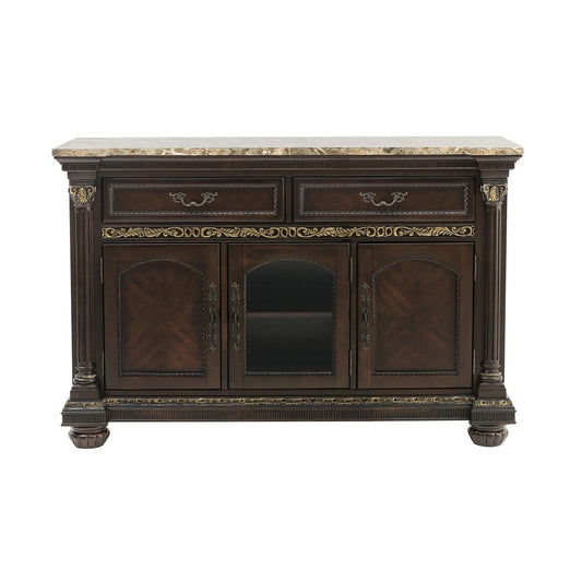 Russian Hill - Server With Faux Marble Top - Cherry