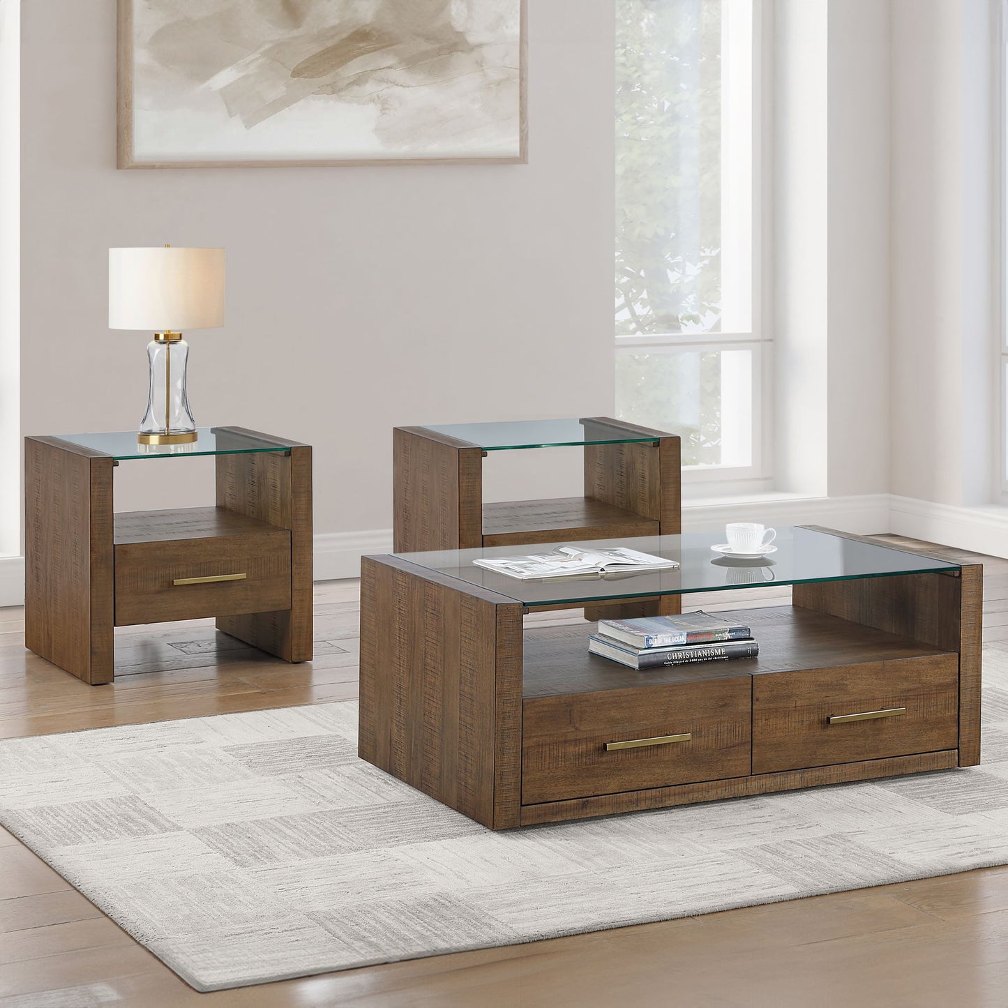 Garland - 3 Piece Table Set, Glass Top