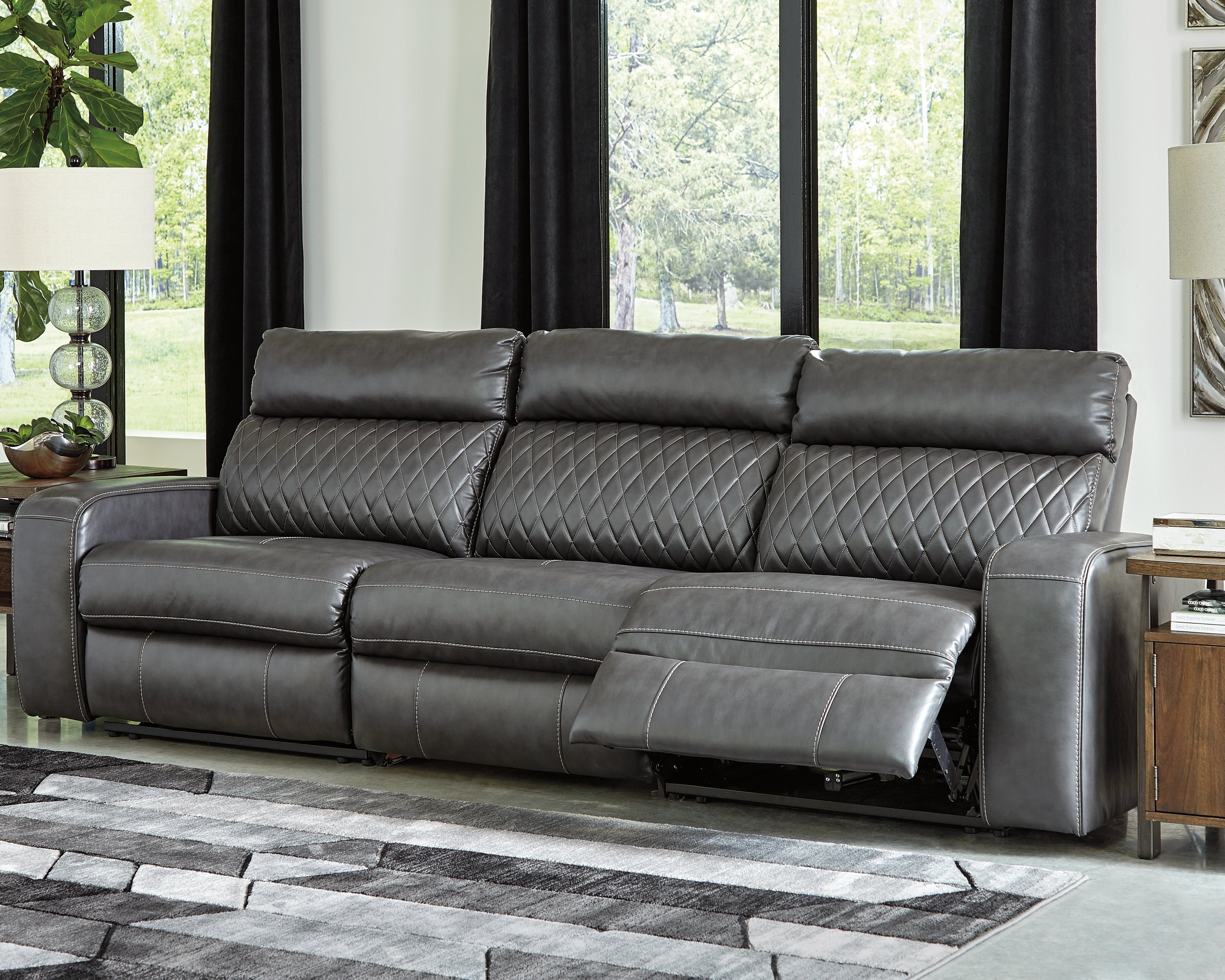 Furniture City Laplace - Ashley Furniture - Samperstone Sectionals - 3-Piece Power Reclining Sectional Sofa - 55203S4