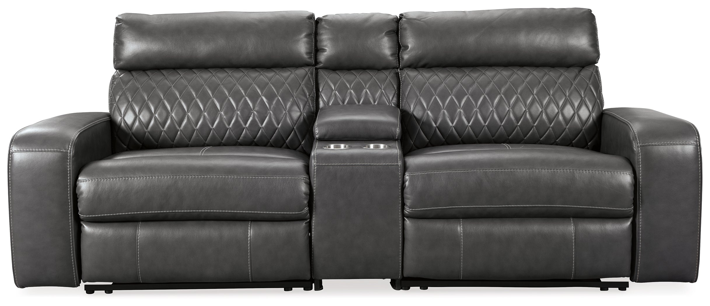 Furniture City Laplace - Ashley Furniture - Samperstone Sectionals - 3-Piece Power Reclining Sectional Sofa / Gray - 55203S4