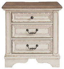 Realyn - Three Drawer Night Stand - White / Brown / Beige