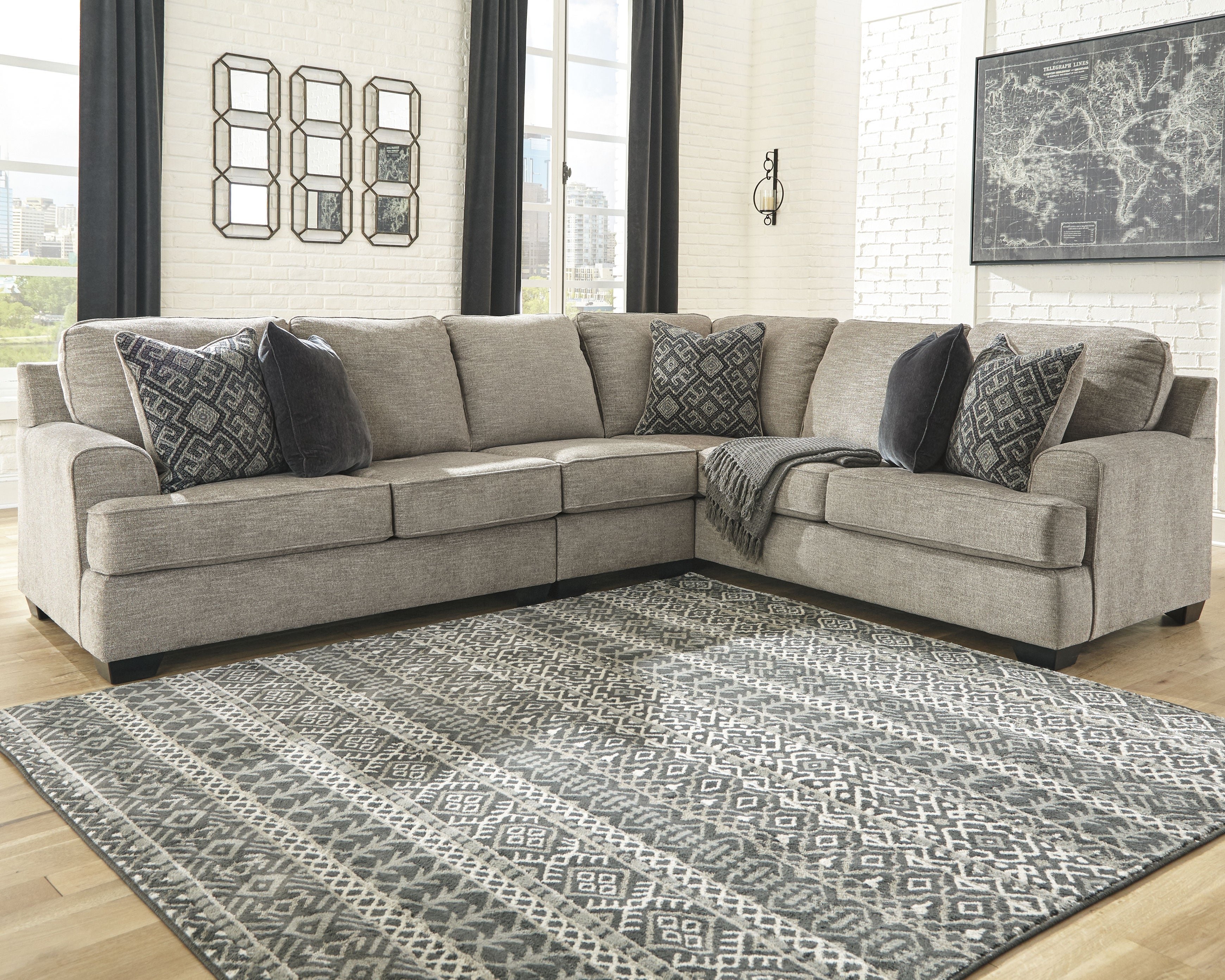Furniture City Laplace - Ashley Furniture - Bovarian Sectionals - RAF 3-Piece Sectional / Stone - 56103S2