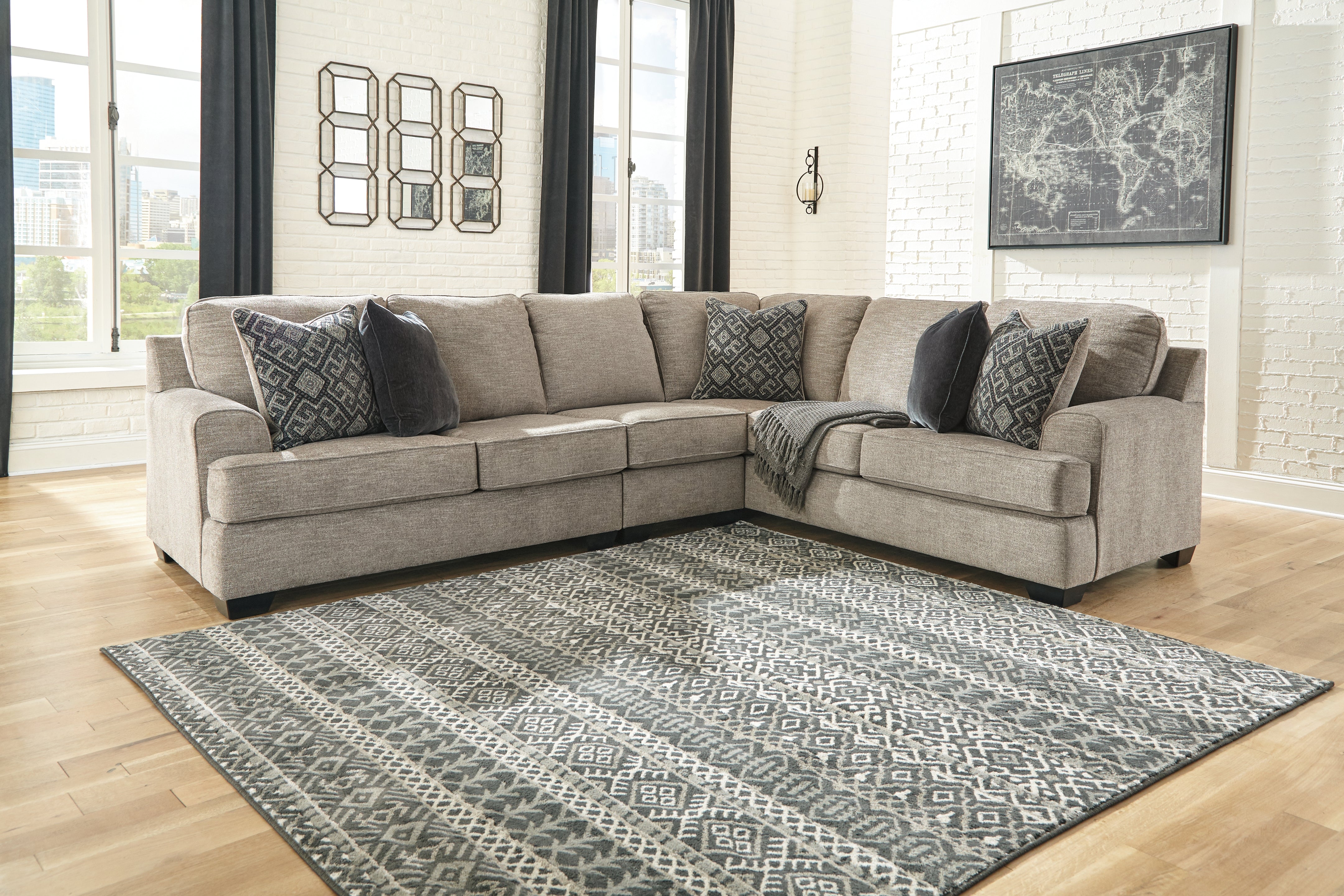 Furniture City Laplace - Ashley Furniture - Bovarian Sectionals - RAF 3-Piece Sectional / Stone - 56103S2