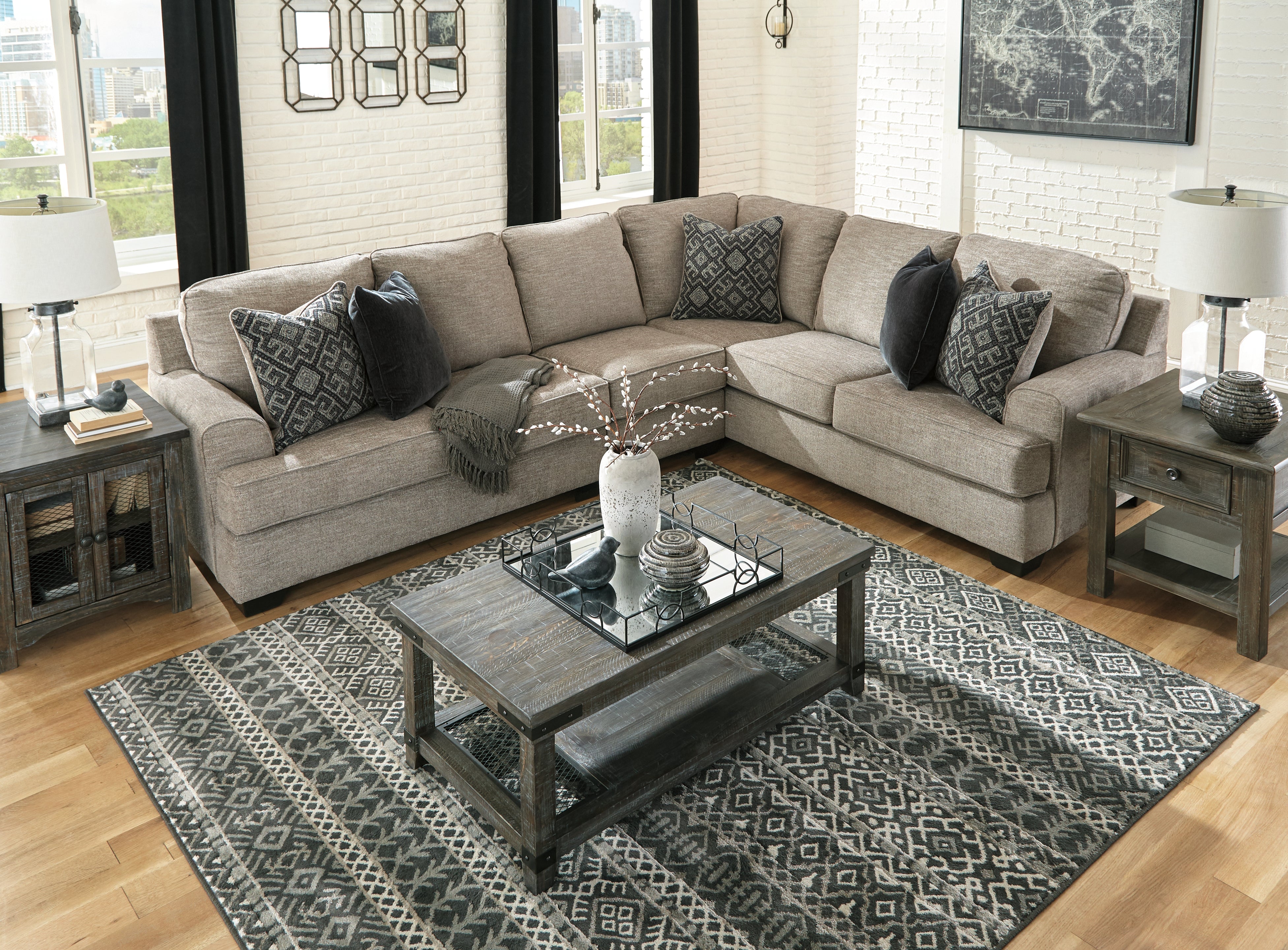 Furniture City Laplace - Ashley Furniture - Bovarian Sectionals - RAF 3-Piece Sectional / Stone - 56103S2