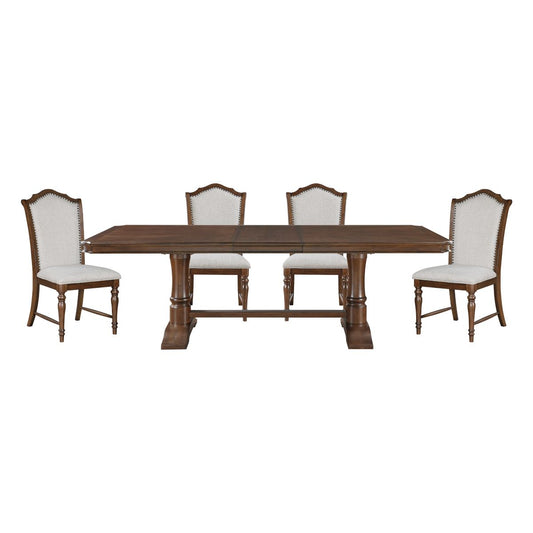Rexford - 5 Piece Dining Room Set (Table & 4 Side Chairs) - Cherry / Gray