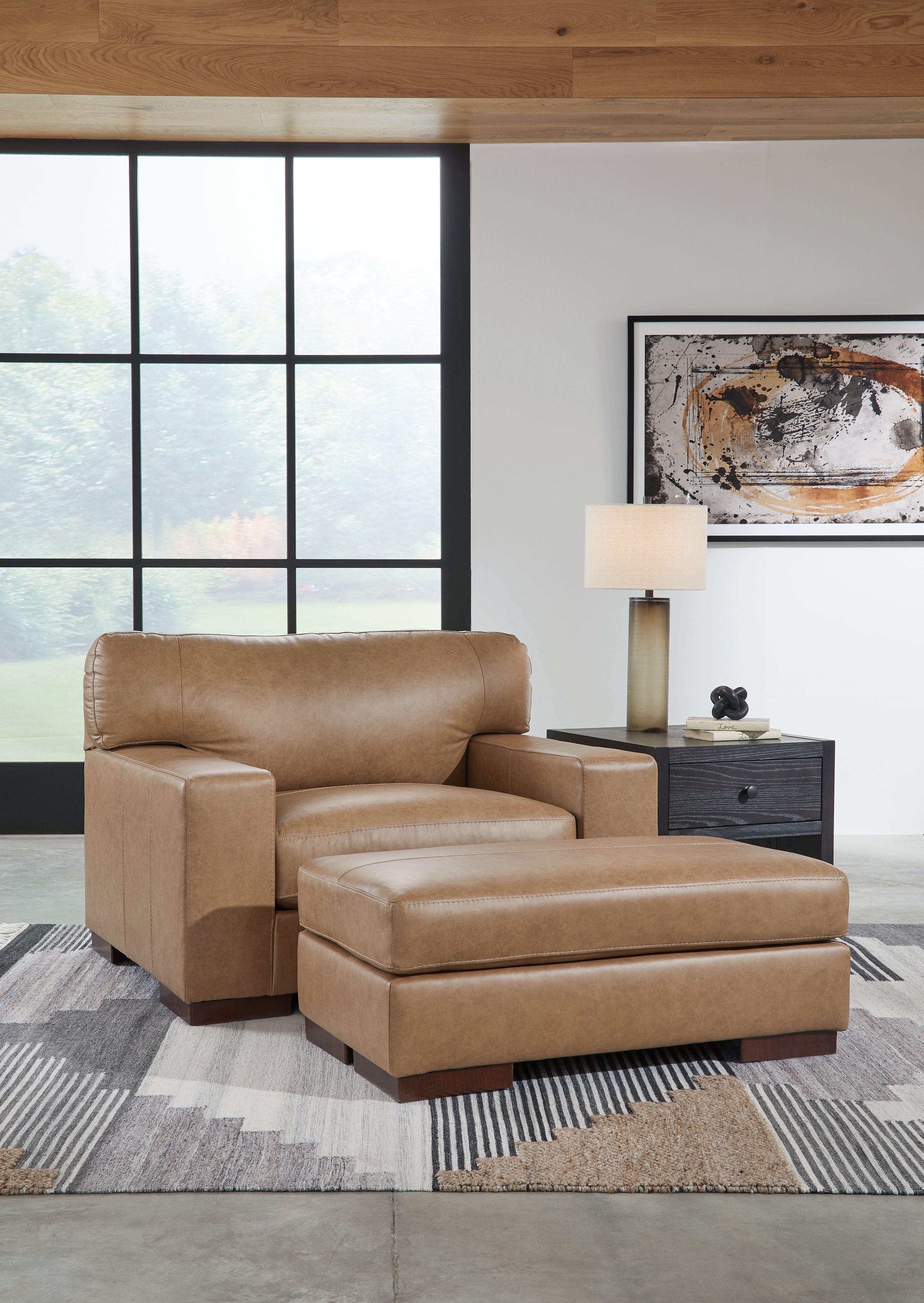 Furniture City Laplace - Ashley Furniture - Lombardia Oversized Chair and Ottoman - Oversized Chair and Ottoman - 57302U2