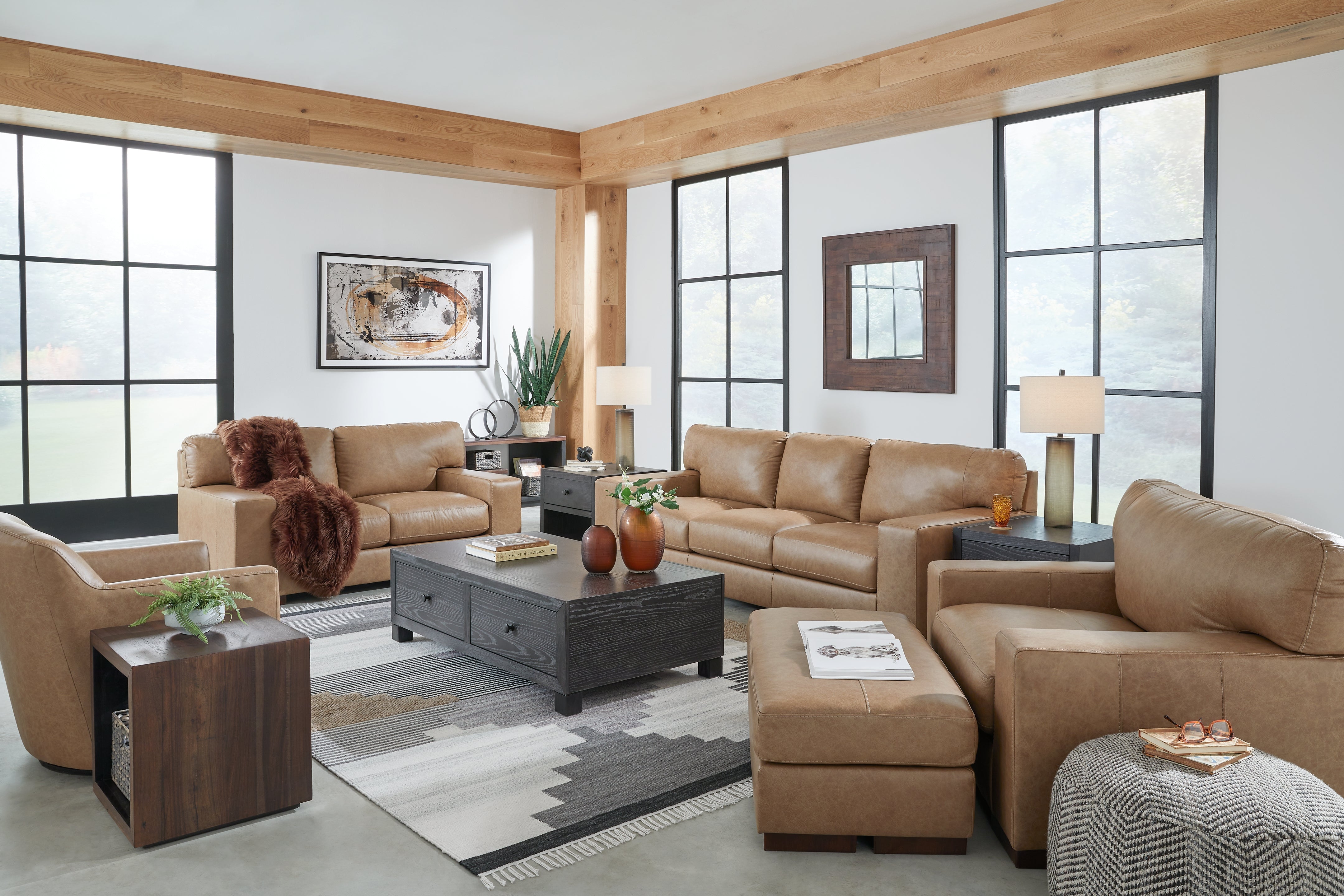 Furniture City Laplace - Ashley Furniture - Lombardia Sofa, Loveseat, Oversized Chair and Ottoman - Sofa, Loveseat, Oversized Chair and Ottoman - 57302U3