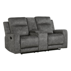 Muncie - Double Reclining Loveseat With Center Console - Brownish Gray