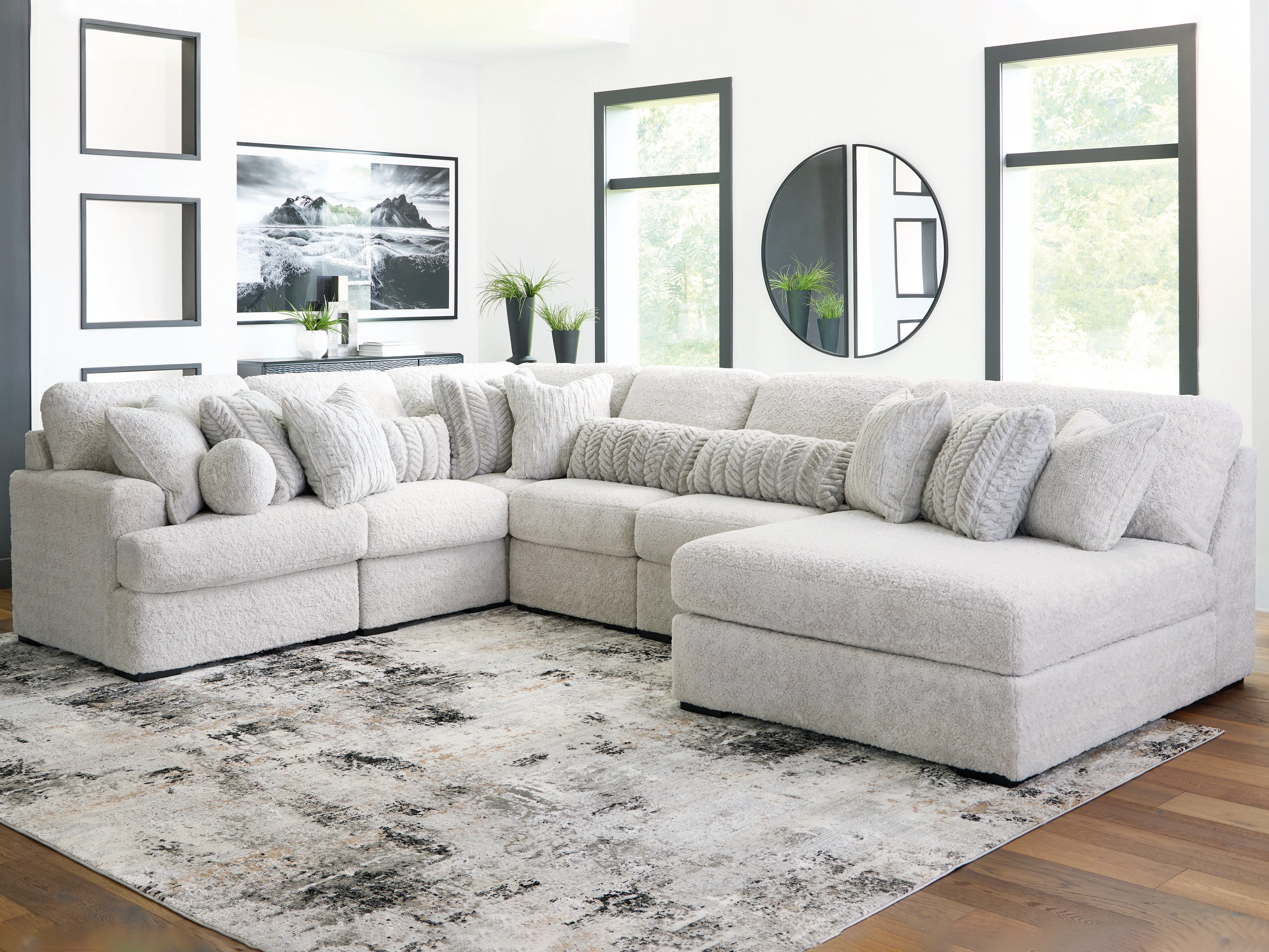 Furniture City Laplace - Ashley Furniture - Cuddle Plush Sectionals - RAF 6-Piece Sectional with Chaise - PC59106S3