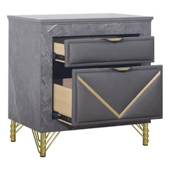 Symmetry - 2 Drawer Nightstand - Charcoal