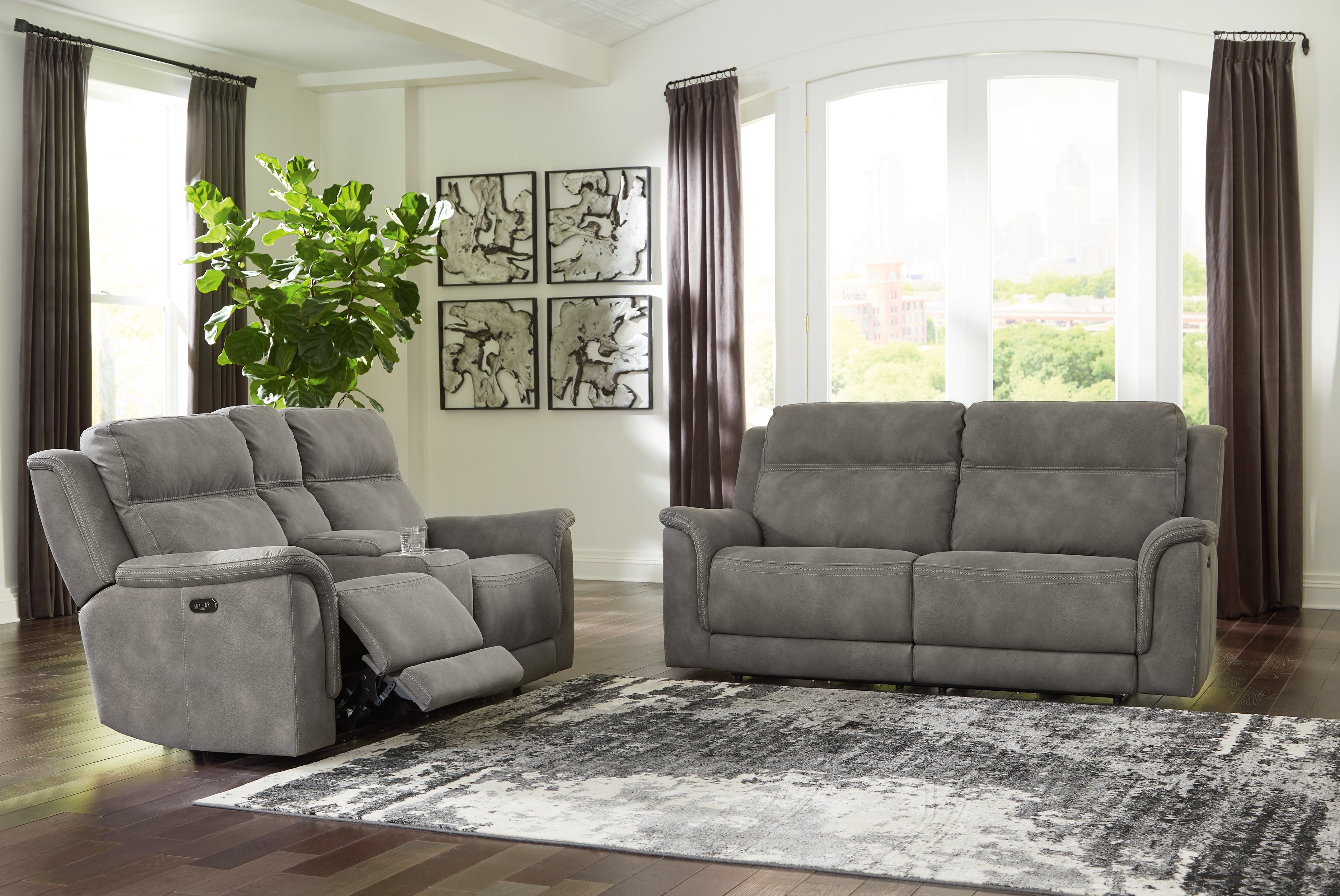 Furniture City Laplace - Ashley Furniture - Next-Gen DuraPella Power Reclining Sofa and Loveseat - Power Reclining Sofa and Loveseat / Slate - 59301U1