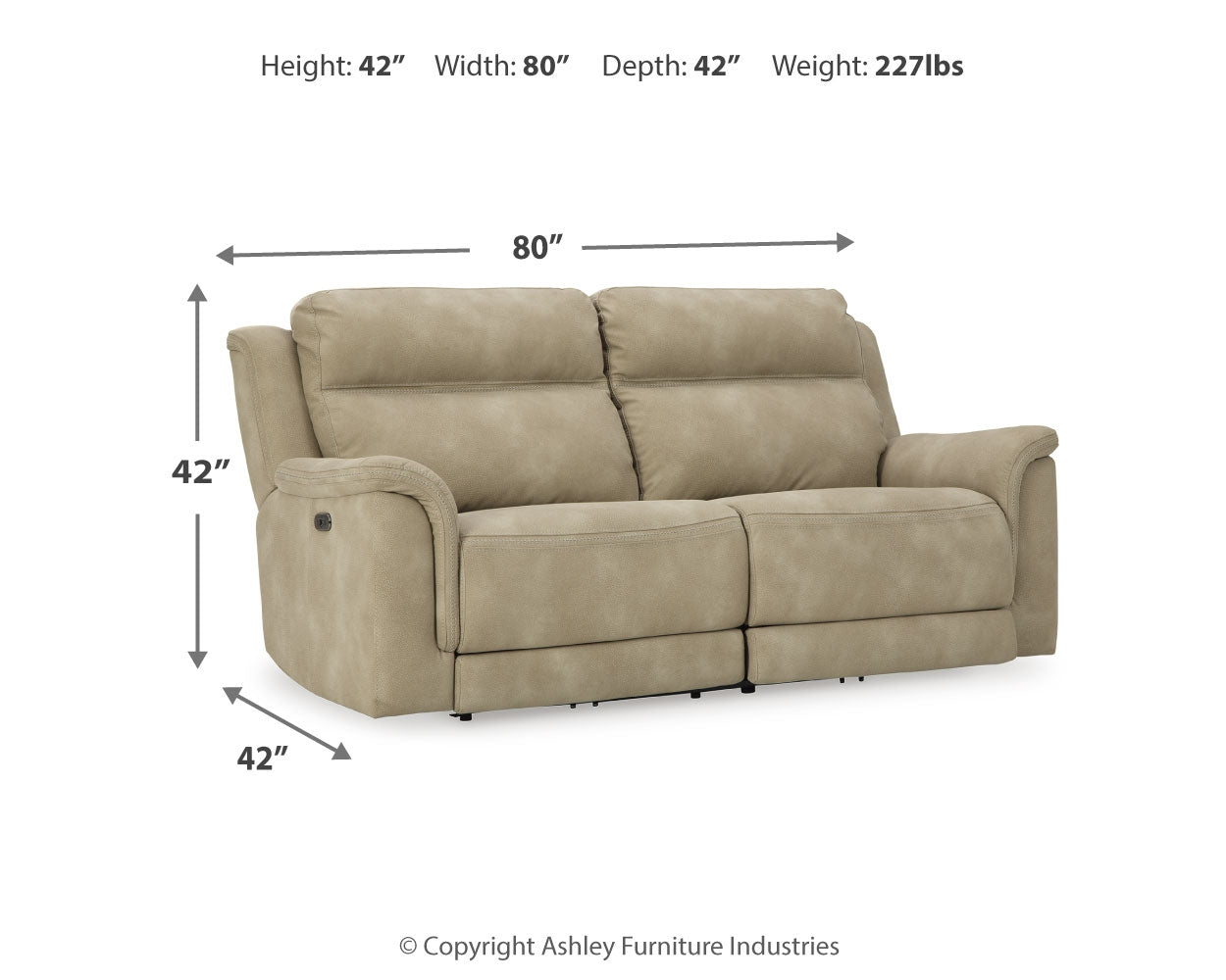 Furniture City Laplace - Ashley Furniture - Next-Gen DuraPellaLiving Room - 2 Seat PWR REC Sofa ADJ HDREST / Sand - 5930247