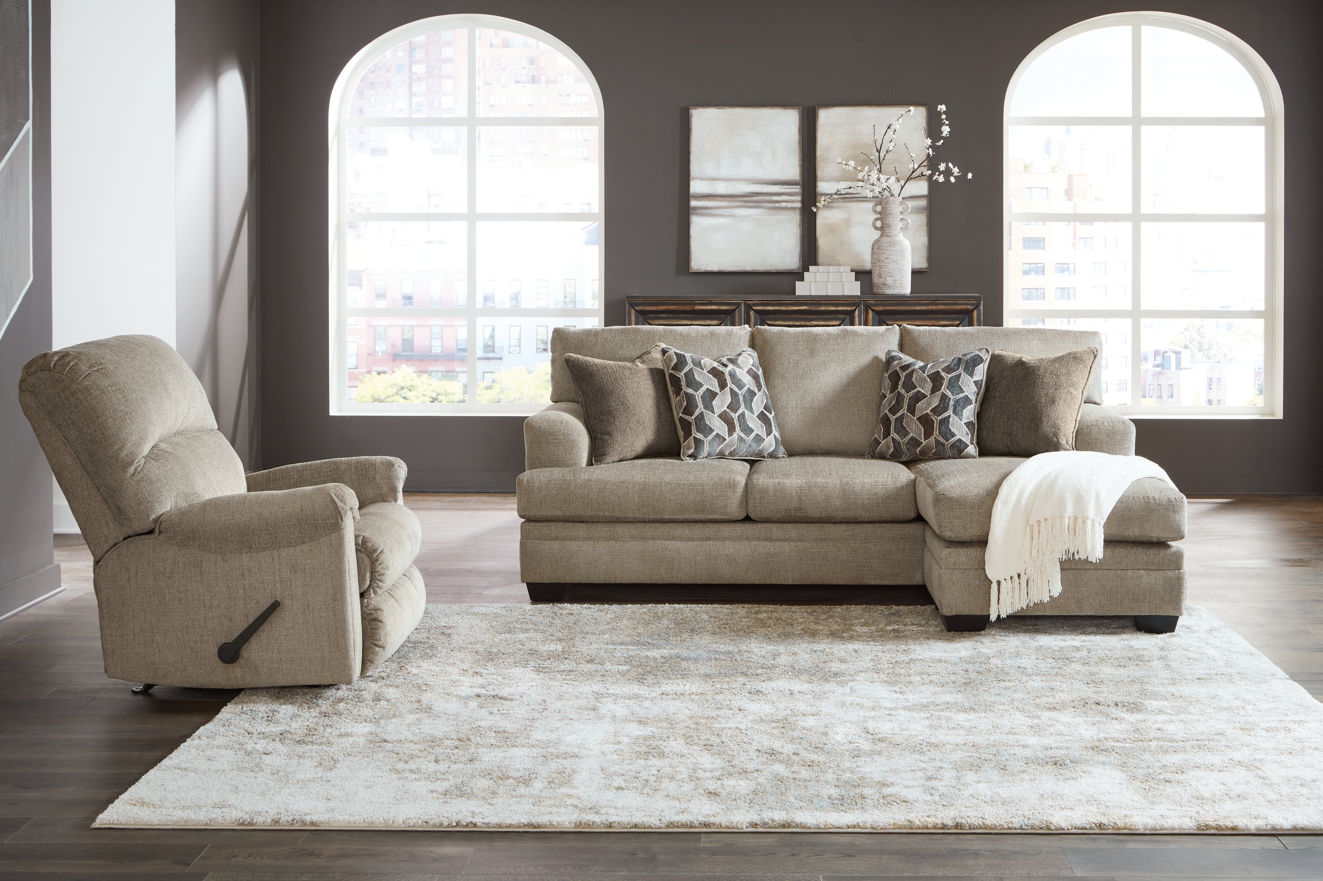 Furniture City Laplace - Ashley Furniture - Stonemeade Sofa Chaise and Recliner - Sofa Chaise and Recliner - 59504U5