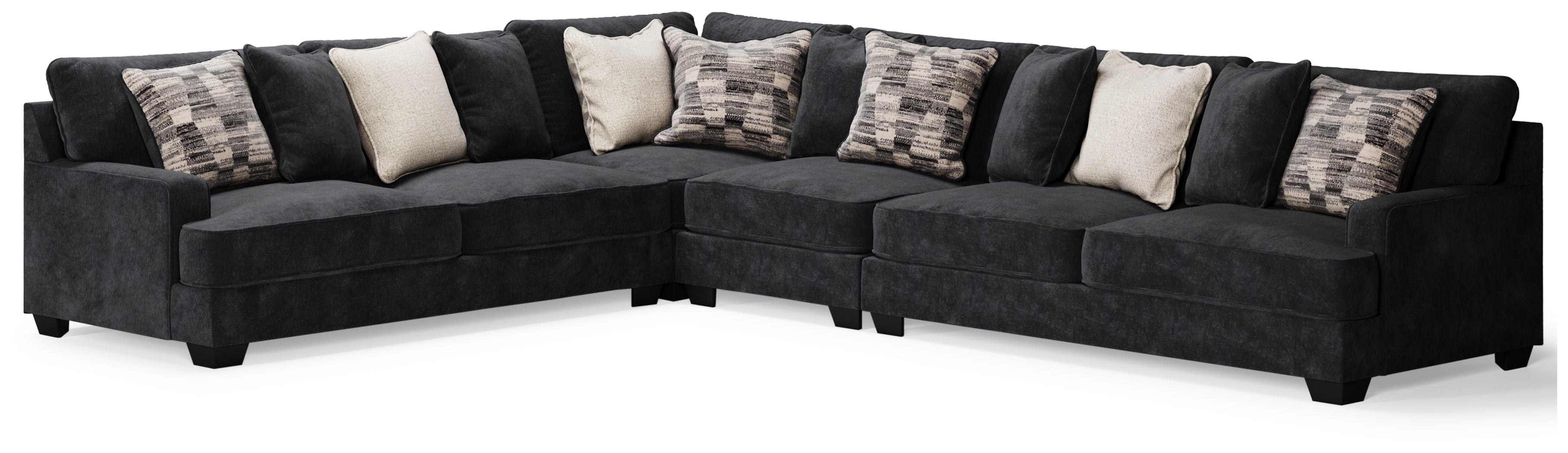 Furniture City Laplace - Ashley Furniture - Lavernett Sectionals - LAF 4-Piece Sectional / Charcoal - 59603S2
