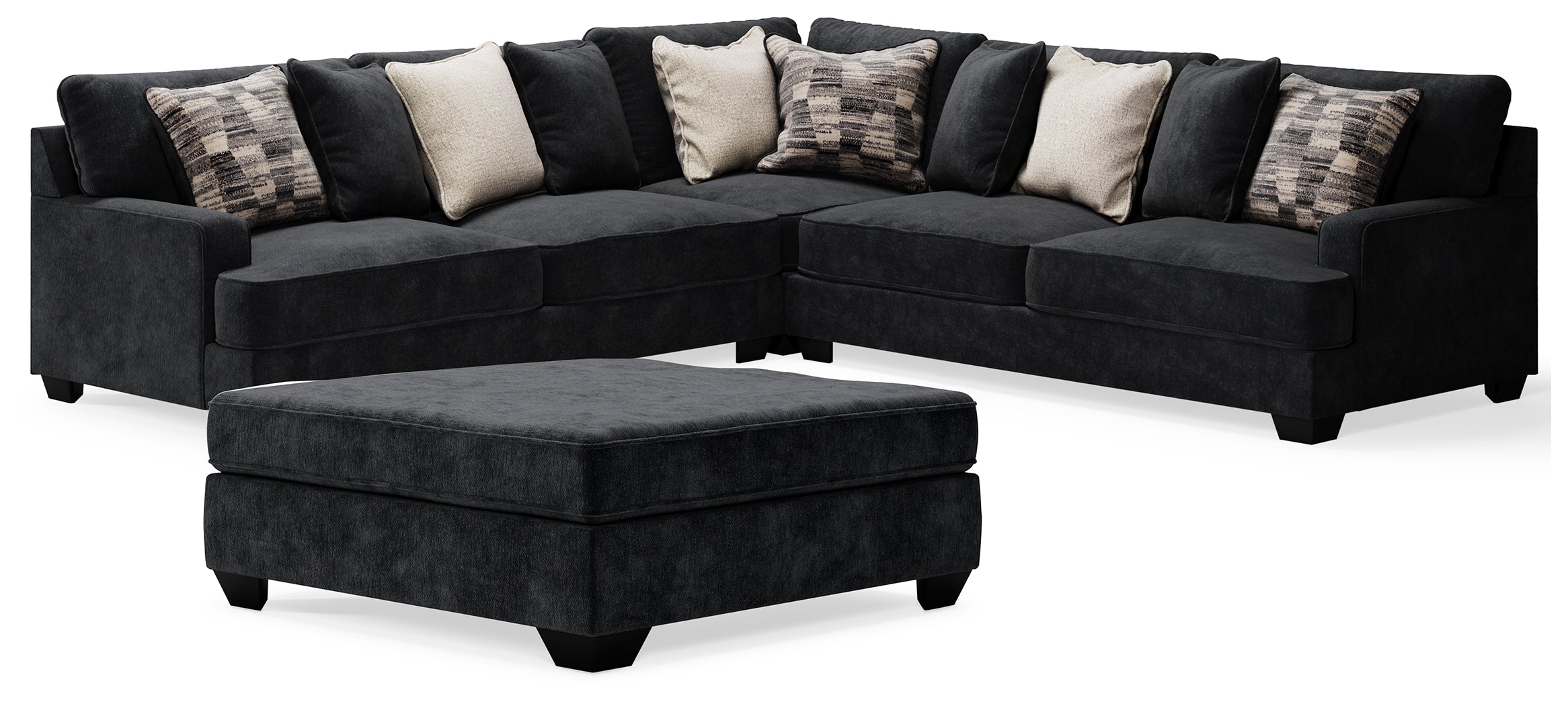Furniture City Laplace - Ashley Furniture - Lavernett 3-Piece Sectional and Oversized Ottoman - 3-Piece Sectional and Oversized Ottoman - 59603U3