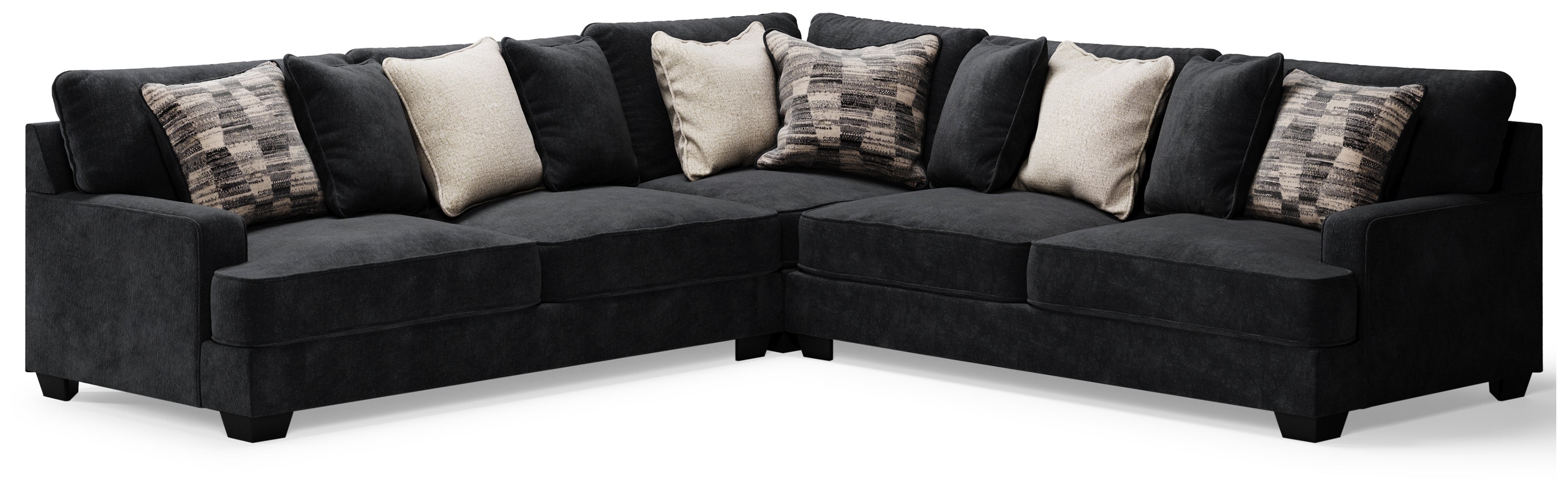 Furniture City Laplace - Ashley Furniture - Lavernett Sectionals - LAF 3-Piece Sectional / Charcoal - 59603S1