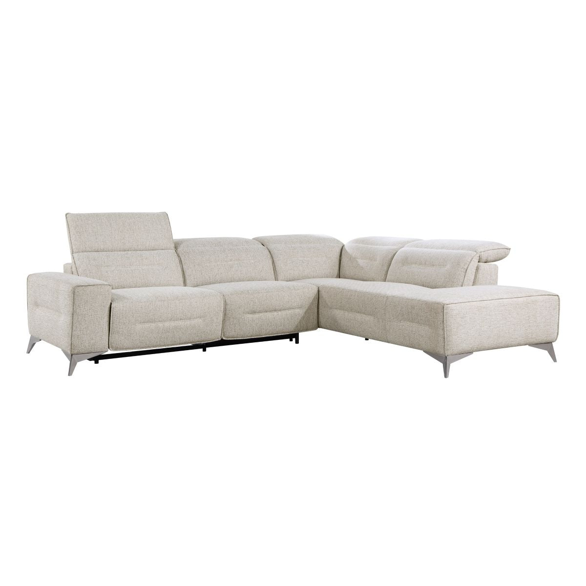 Adahlia - 2 Piece Power Reclining Sectional With Right Chaise - Sand