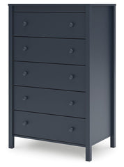 Simmenfort - Five Drawer Chest - Navy Blue