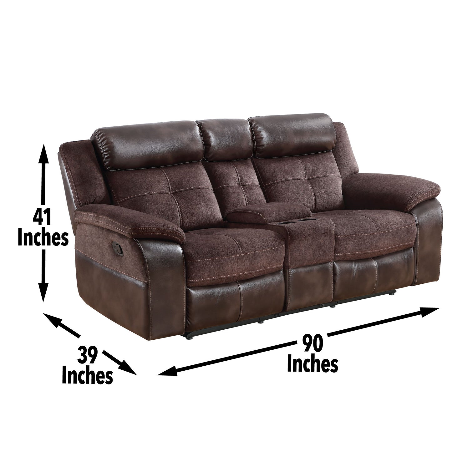 Pueblo - Manual Recliner Console - Coffee