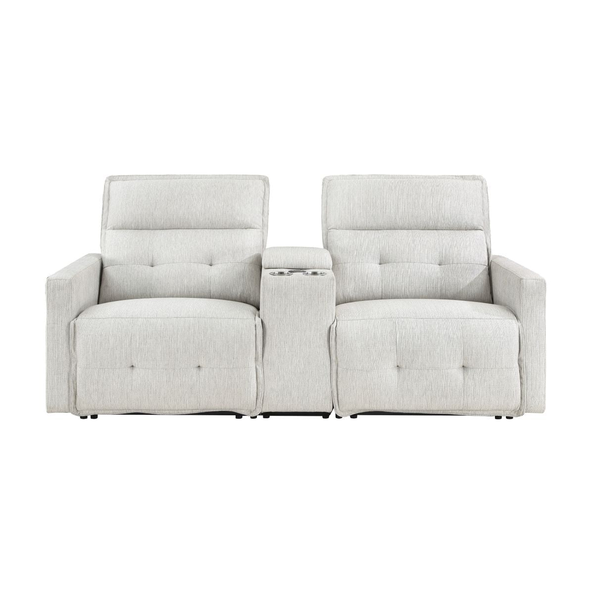 Salida - Power Double Reclining Loveseat With Center Console And Power Headrests - White